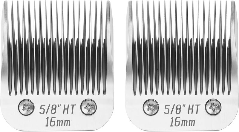 OEMIRY 2 Pcs Size 5/8HT Detachable Dog Grooming Blades, Compatible with Andis, Oster A5, Wahl KM10 Series Clippers, Cut Length 16mm, Silver(5/8HT 16mm, 2 Packs) - Image 1